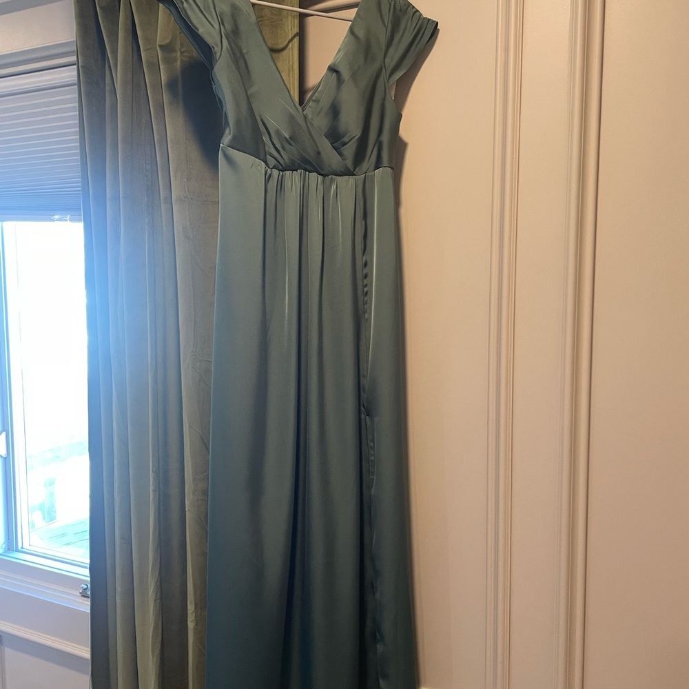 Azazie Sage Green Maxi Dress